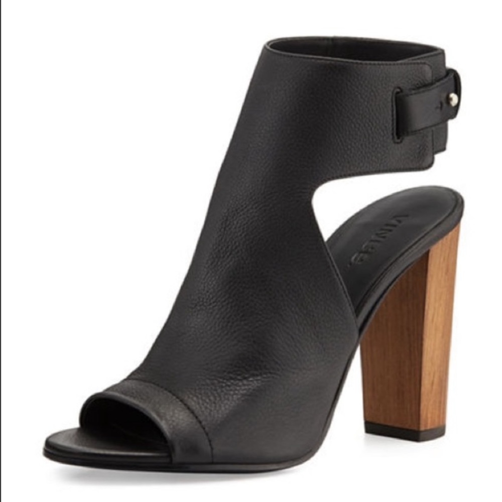 Vince “Addie” peep toe booties with ankle strap